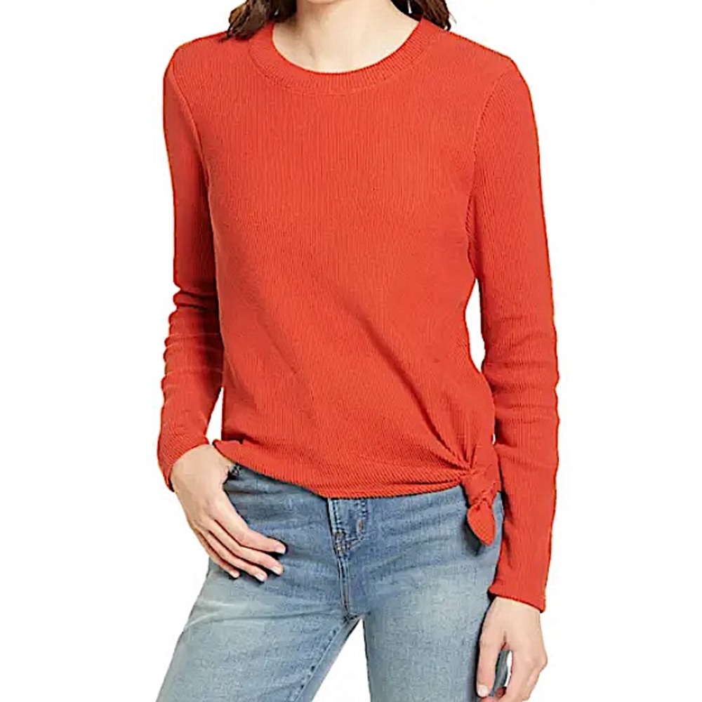 MADEWELL | Texture & Thread Jacquard Knot-Front Top